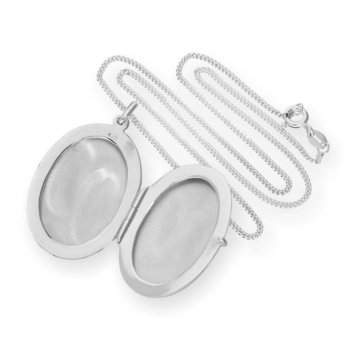 Großes gravierbares ovales Medaillon aus Sterlingsilber, 40–60 cm