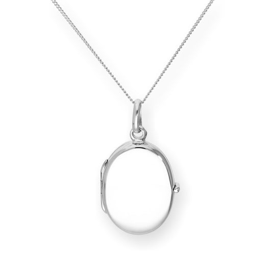 Sterlingsilber Gravierbar Oval Medaillon an Kette 40,5 - 56cm