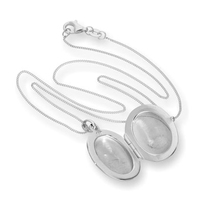 Sterling Silber ovales Medaillon zum Gravieren 16 - 22 Zoll