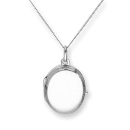 Sterlingsilber ovales Medaillon zum Gravieren 16 - 22 Zoll