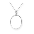 Großes Sterlingsilber Ovales Gravierbares Medaillon an einer Kette 40 - 60 cm