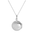 Einfaches rundes Medaillon aus Sterlingsilber mit Kette 14–32 Zoll
