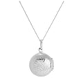 Rundes Medaillon aus Sterlingsilber mit Gravur an einer Kette, 14–32 Zoll