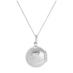 Rundes Medaillon aus Sterlingsilber mit Gravur an einer Kette, 14–32 Zoll