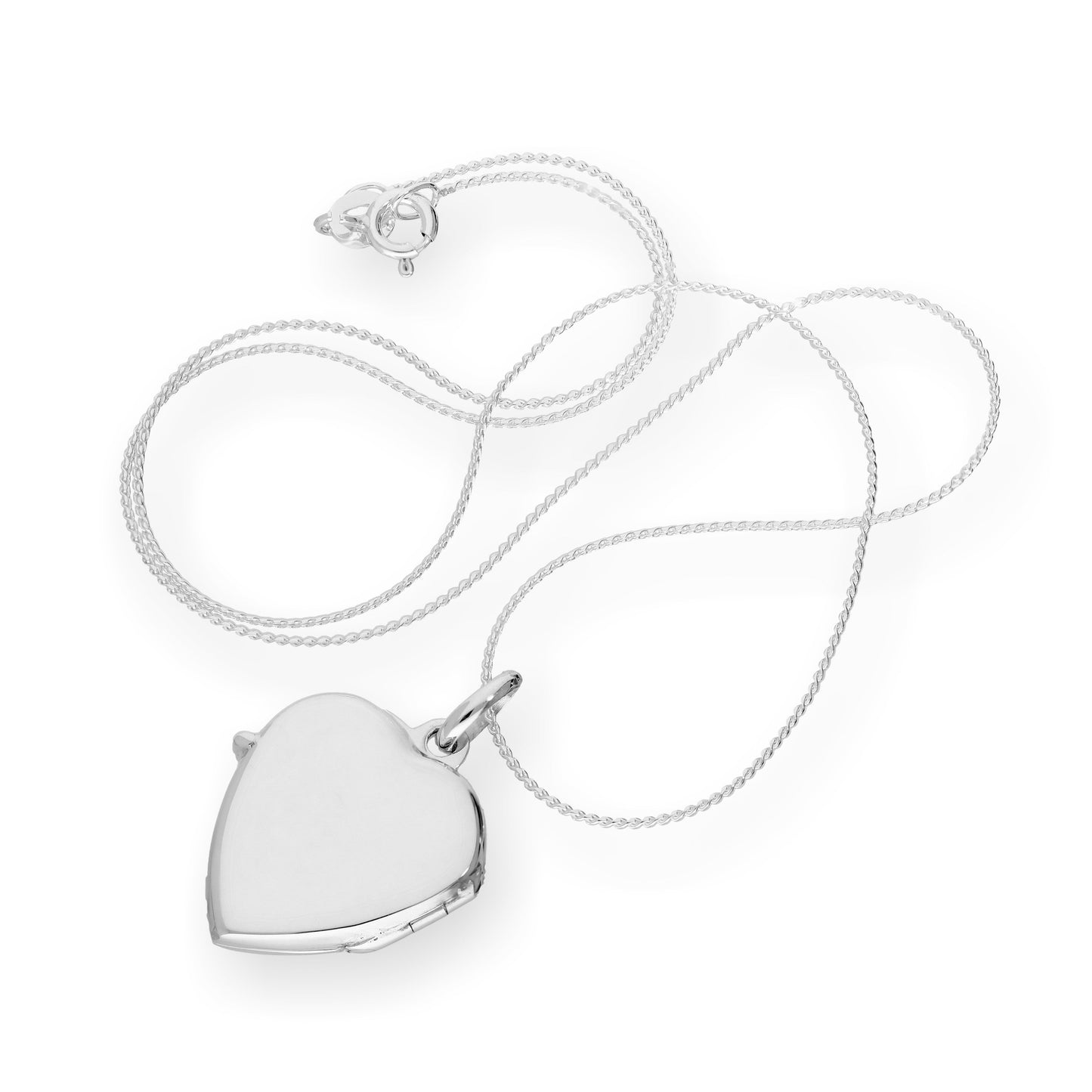 Gravierbares Herzmedaillon aus Sterlingsilber an einer Kette, 16–22 Zoll