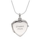 Gravierbares Herzmedaillon aus Sterlingsilber an einer Kette, 16–22 Zoll