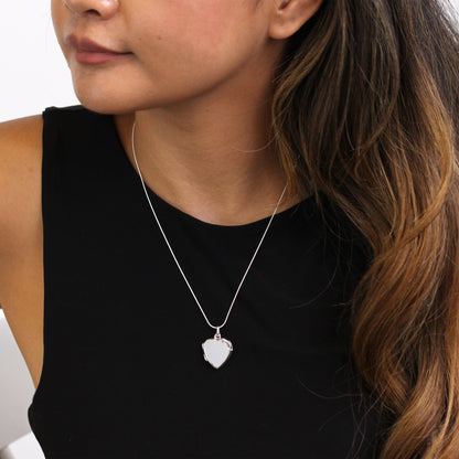 Gravierbares Herzmedaillon aus Sterlingsilber an einer Kette, 16–22 Zoll