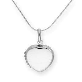 Sterlingsilber Gravierbares Herzmedaillon an einer Kette 16 - 22 Zoll