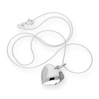 Sterling Silber gravierbares Herzmedaillon mit Kette 16 - 22 Zoll