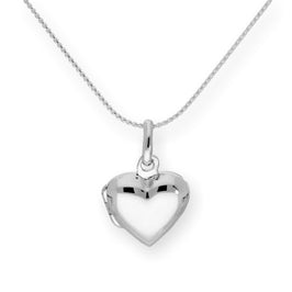 Sterlingsilber Medaillon mit Herz in 16 - 22 Zoll