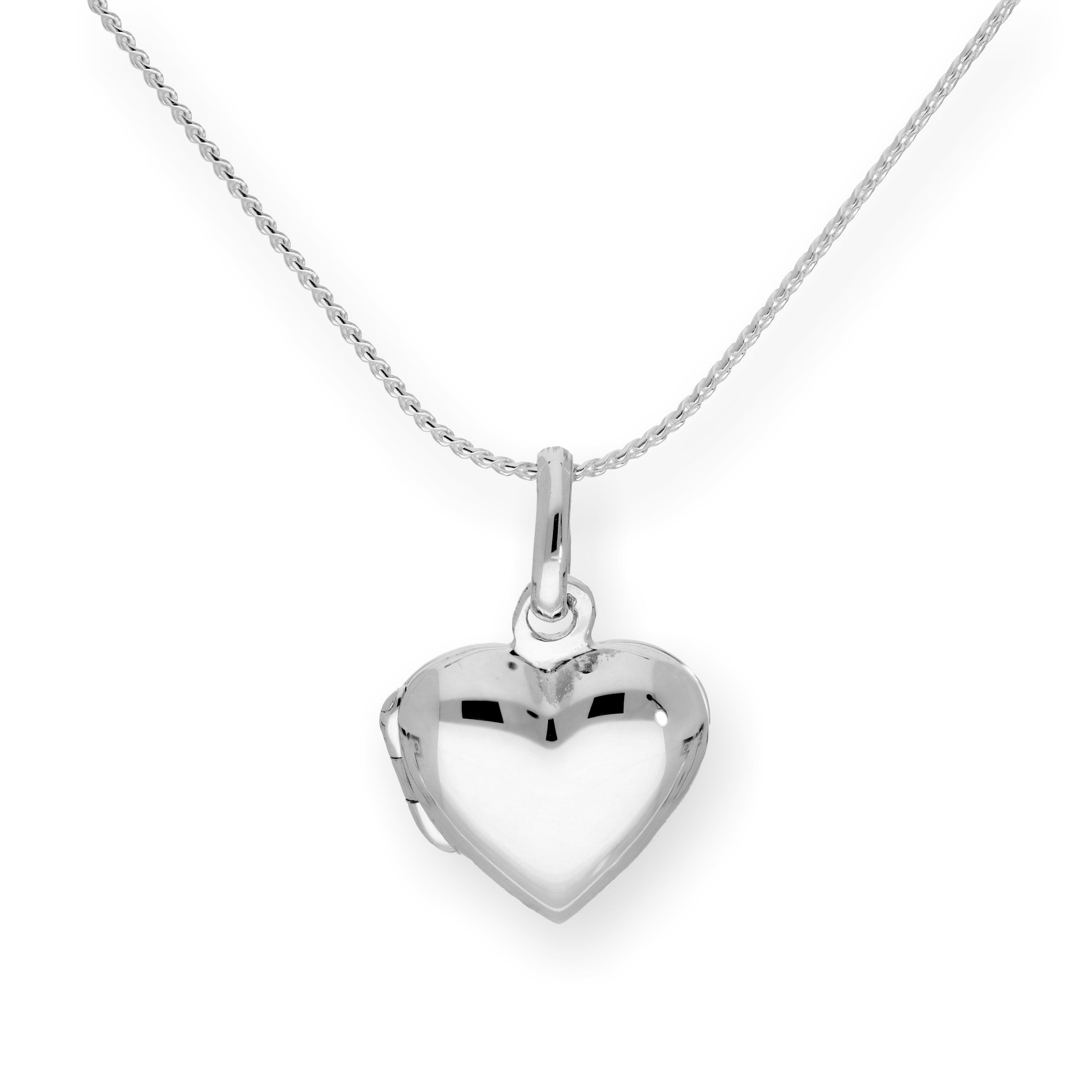 Sterlingsilber Medaillon mit Herz in 16 - 22 Zoll