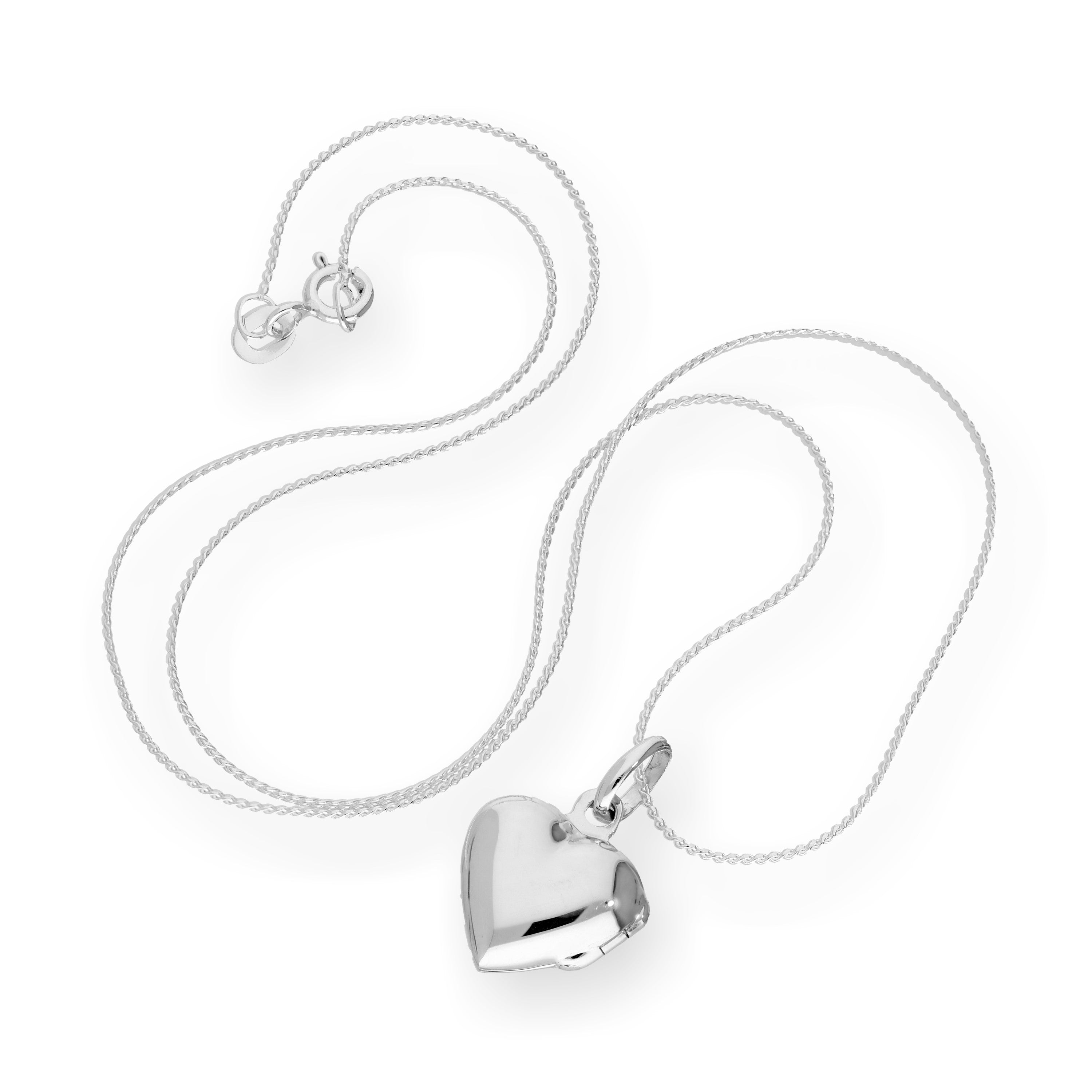 Sterlingsilber Medaillon mit Herz in 16 - 22 Zoll