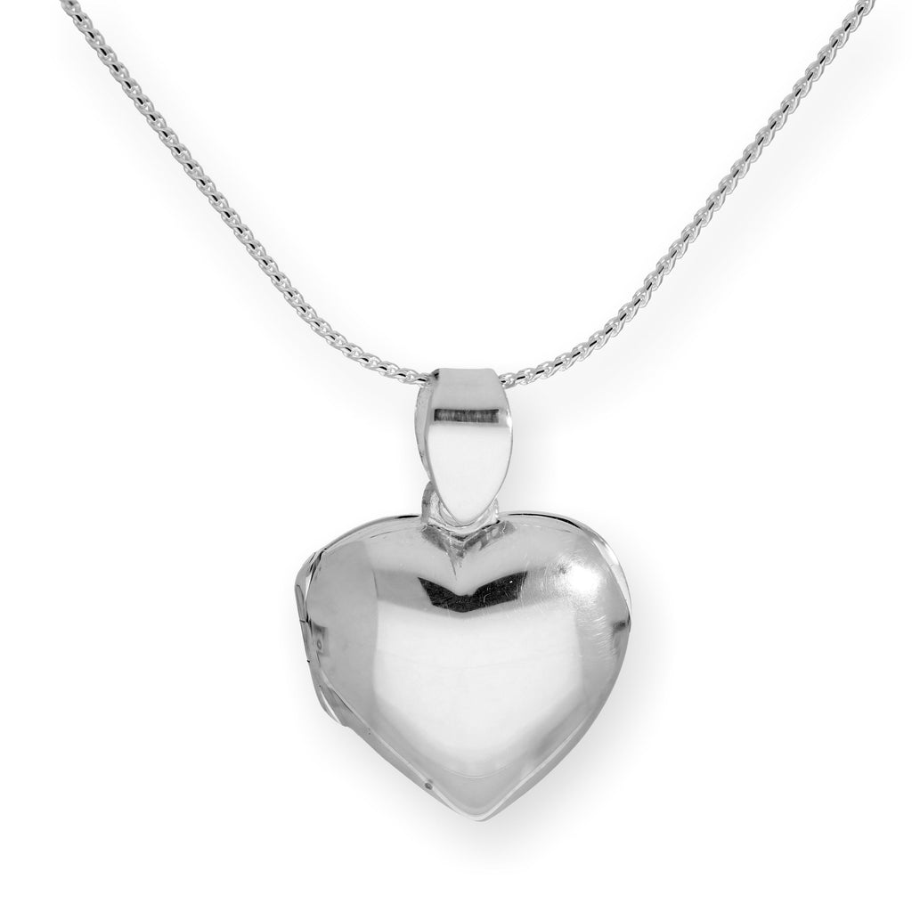 Sterlingsilber gravierbares Medaillon mit Herz auf Kette 16 - 22 Zoll