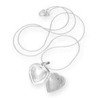 Sterlingsilber graviertes Medaillon mit Herz auf Kette 16 - 22 Zoll