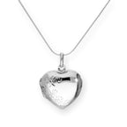 Sterlingsilber gravierbares Blumenherz-Medaillon an einer Kette 40–55 cm