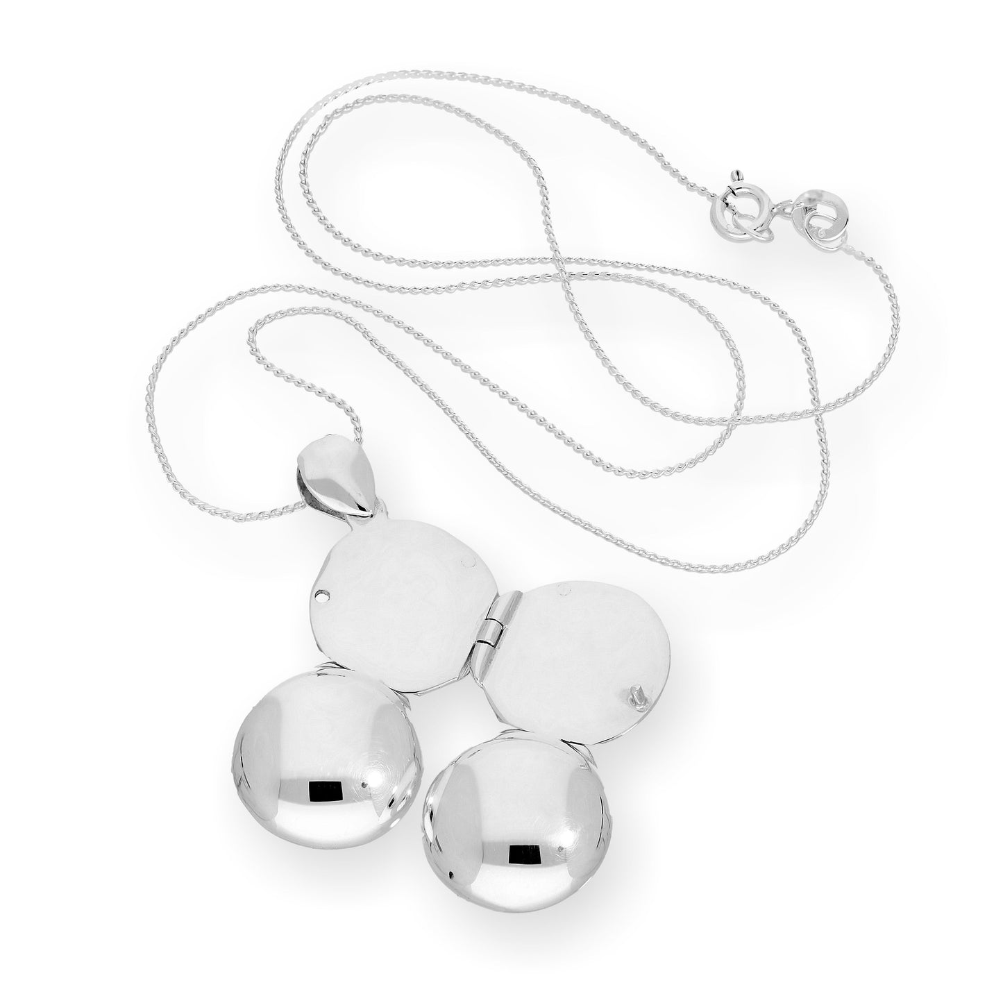 Winziges Sterling Silber 4 Foto gravierbares rundes Familienmedaillon an einer Kette 16–22 Zoll