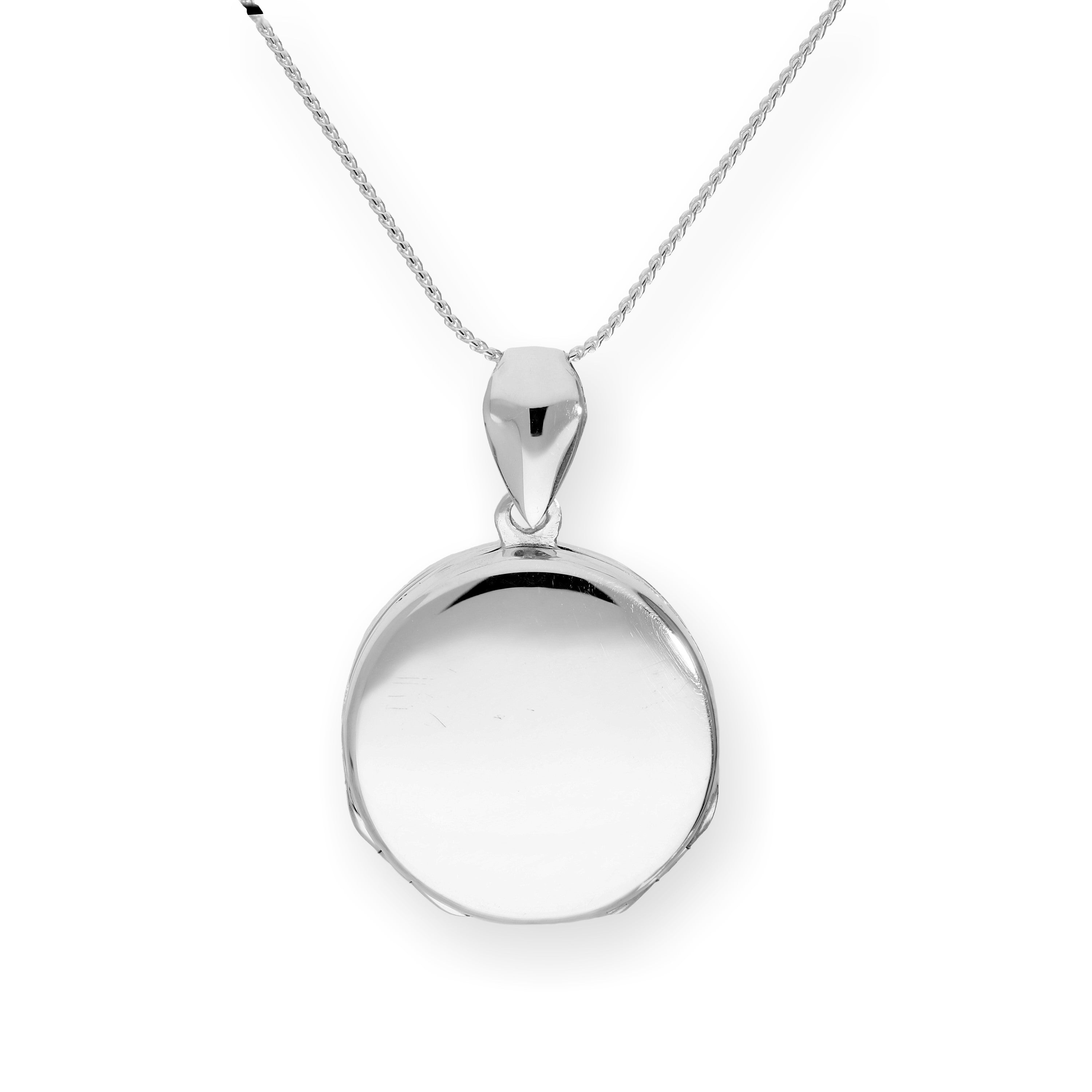 Sterlingsilber 4 Foto gravierbares rundes Familienmedaillon an einer Kette 16 - 22 Zoll