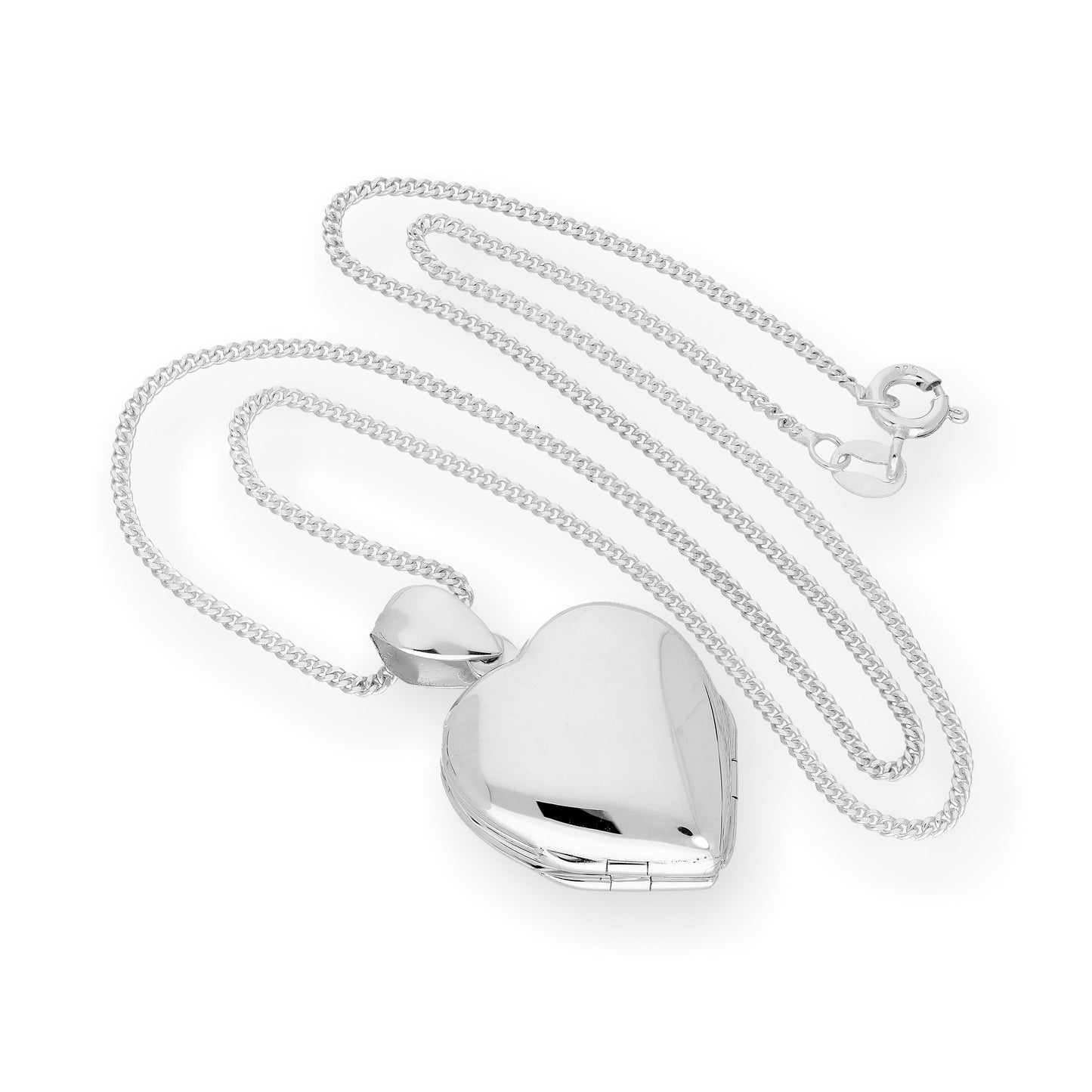 Sterling Silber 4 Foto gravierbares Herz-Familienmedaillon an einer Kette 16 - 24 Zoll