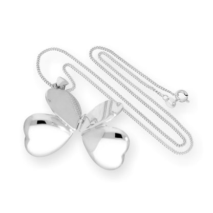 Sterling Silber 4 Foto gravierbares Herz-Familienmedaillon an einer Kette 16 - 24 Zoll