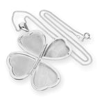 Großes gravierbares Herz-Familienmedaillon für 4 Fotos aus Sterlingsilber mit Kette, 40-60 cm