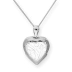 Großes Sterlingsilber 4 Foto graviertes Herz-Familienmedaillon an einer Kette 40–60 cm