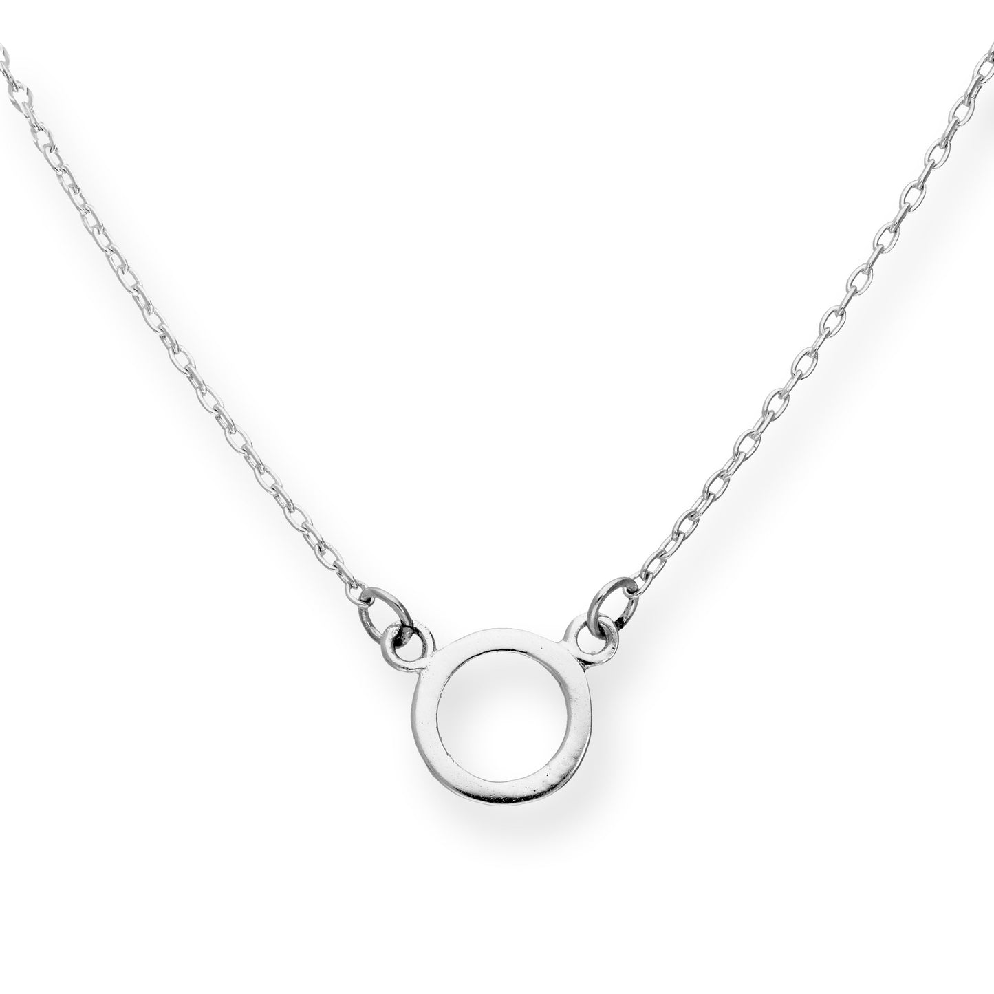 Sterling Silver Karma Circle 18 Inch Necklace