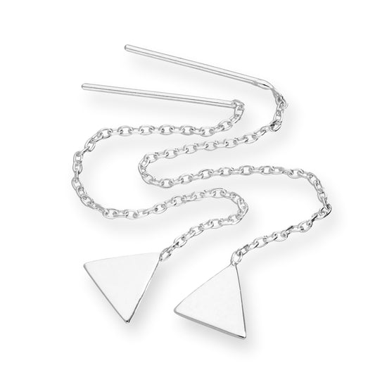 Sterlingsilber Dreieck Durchzieher Ohrringe