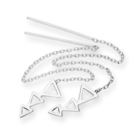 Sterlingsilber Dreifach Dreiecke Durchzieher Ohrringe