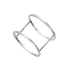 Sterlingsilber-Doppelbandring Größe I – W