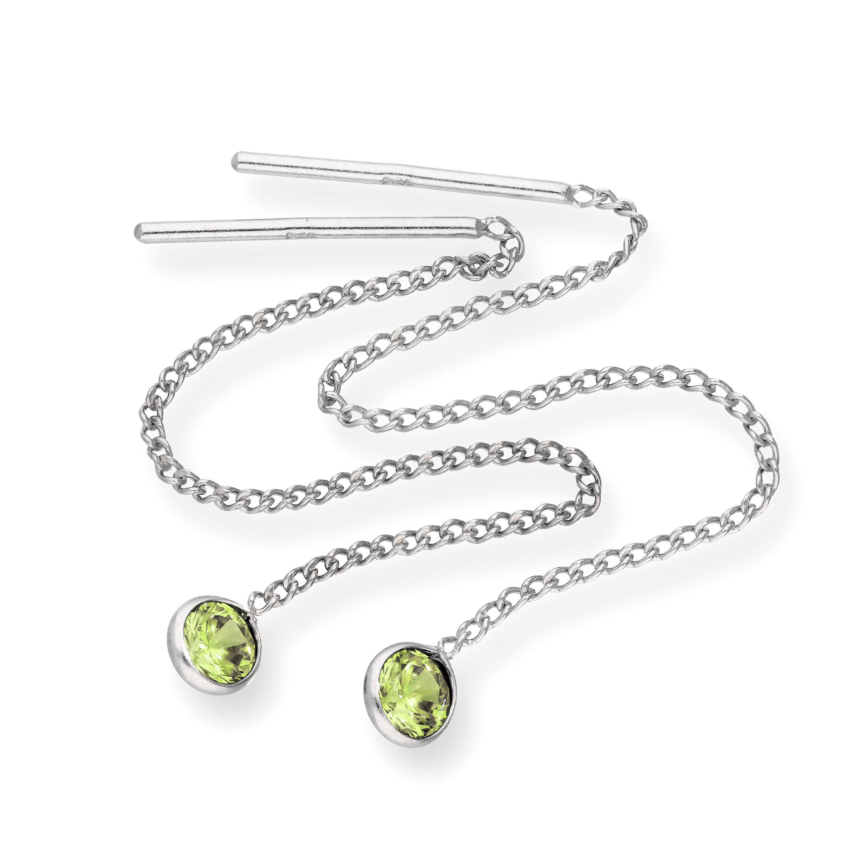 Sterlingsilber & runde CZ Kristall Geburtsstein Ohrringe