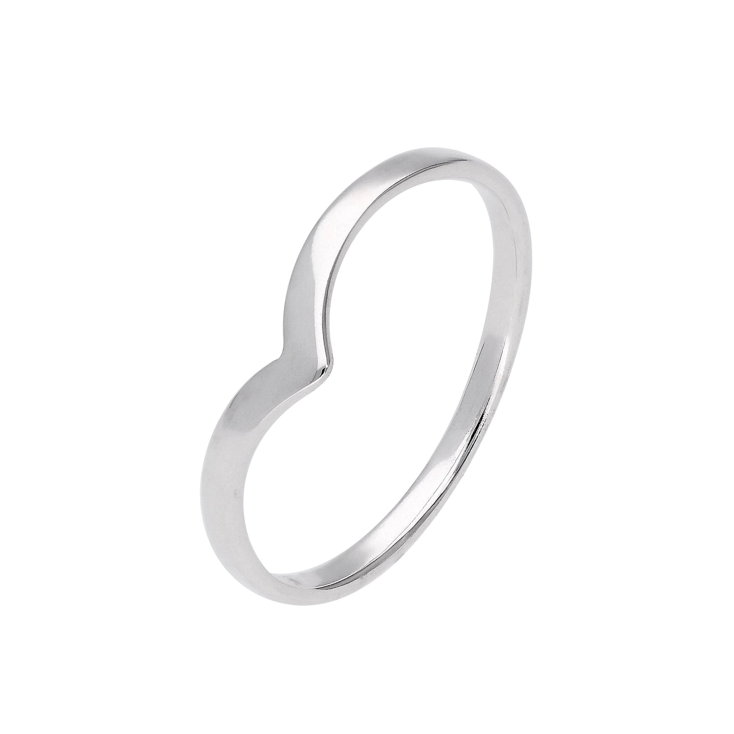 Sterling-Silber-Chevron-Ring Größe J – W