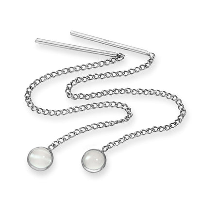 Sterling Silber & runde CZ Kristall Geburtsstein Ohrringe