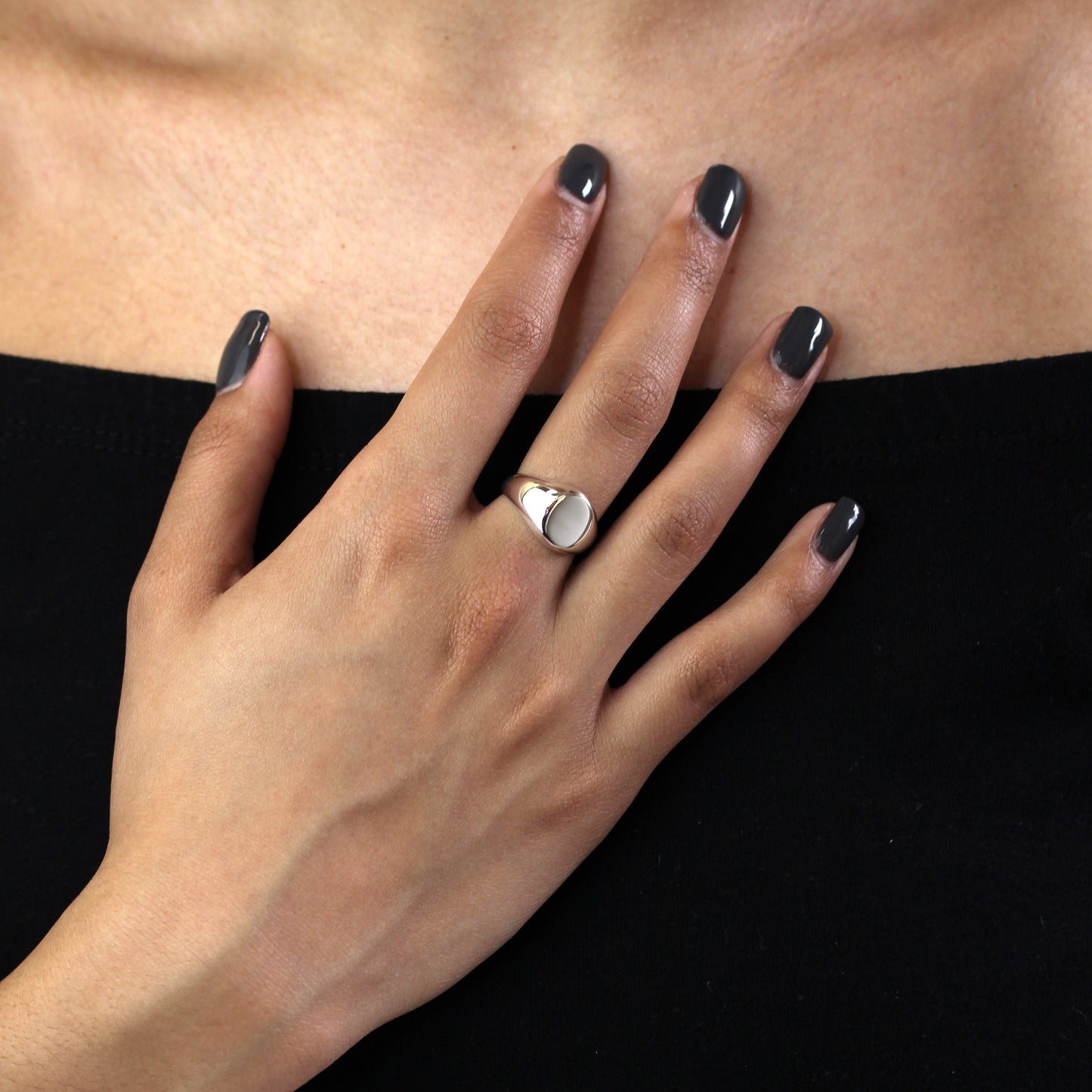 Sterling Silber gravierbarer Herren Siegelring Größe J - Z+1