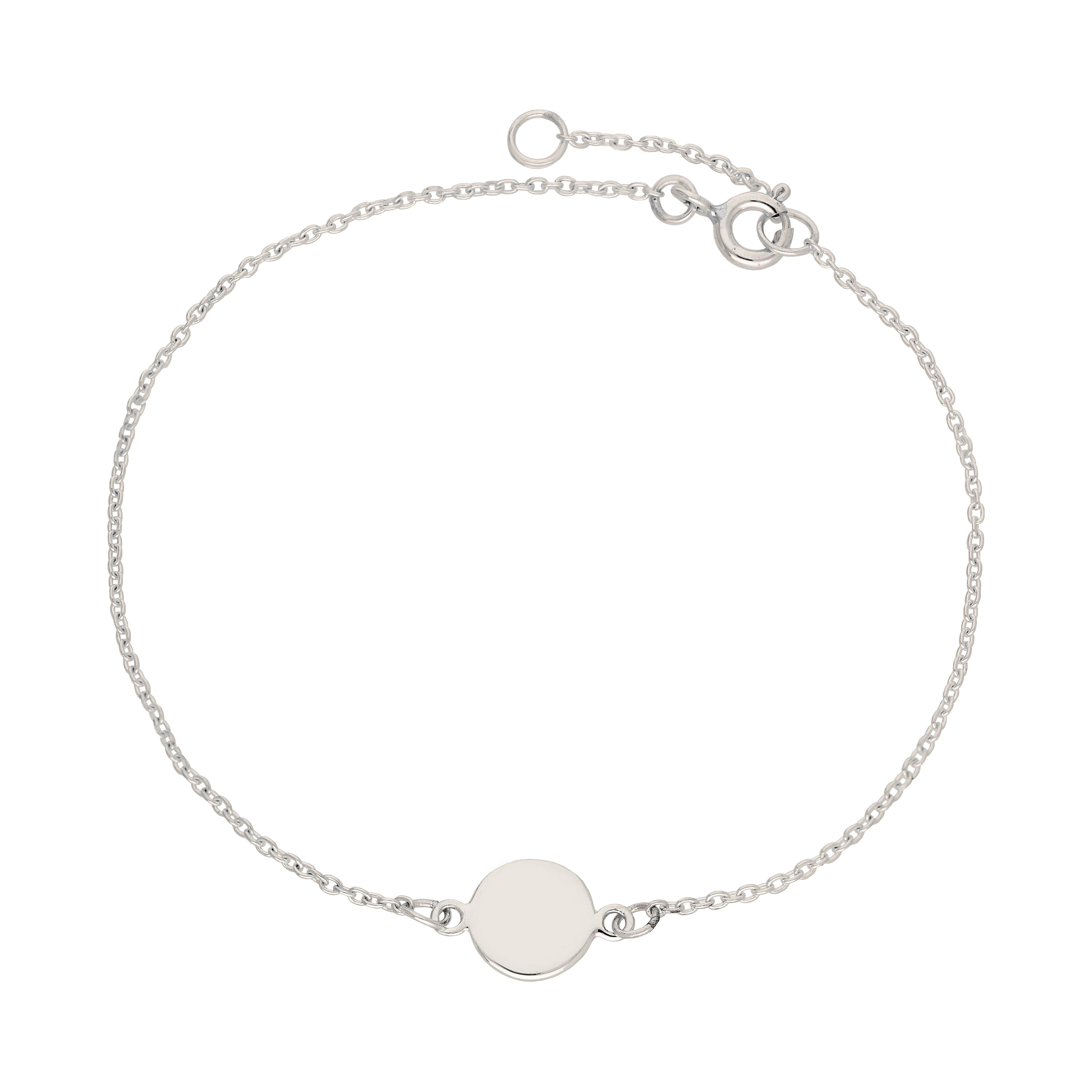 Sterlingsilber 18 cm Armband mit Gravierbarm Kreis