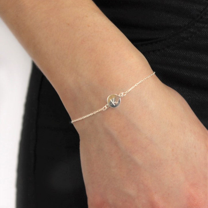 Sterlingsilber 18 cm Armband mit Gravierbarm Kreis