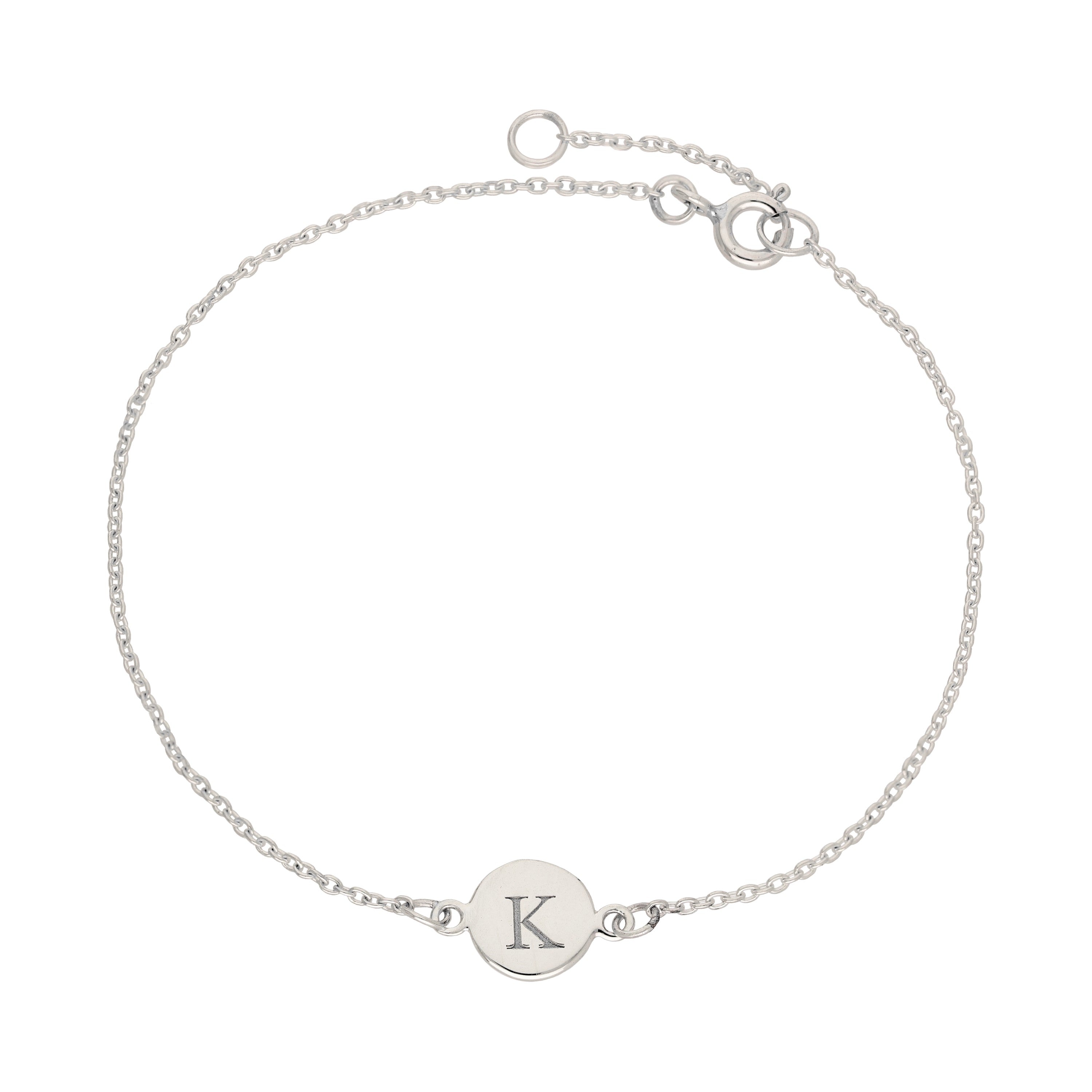 Sterlingsilber 18 cm Armband mit Gravierbarm Kreis