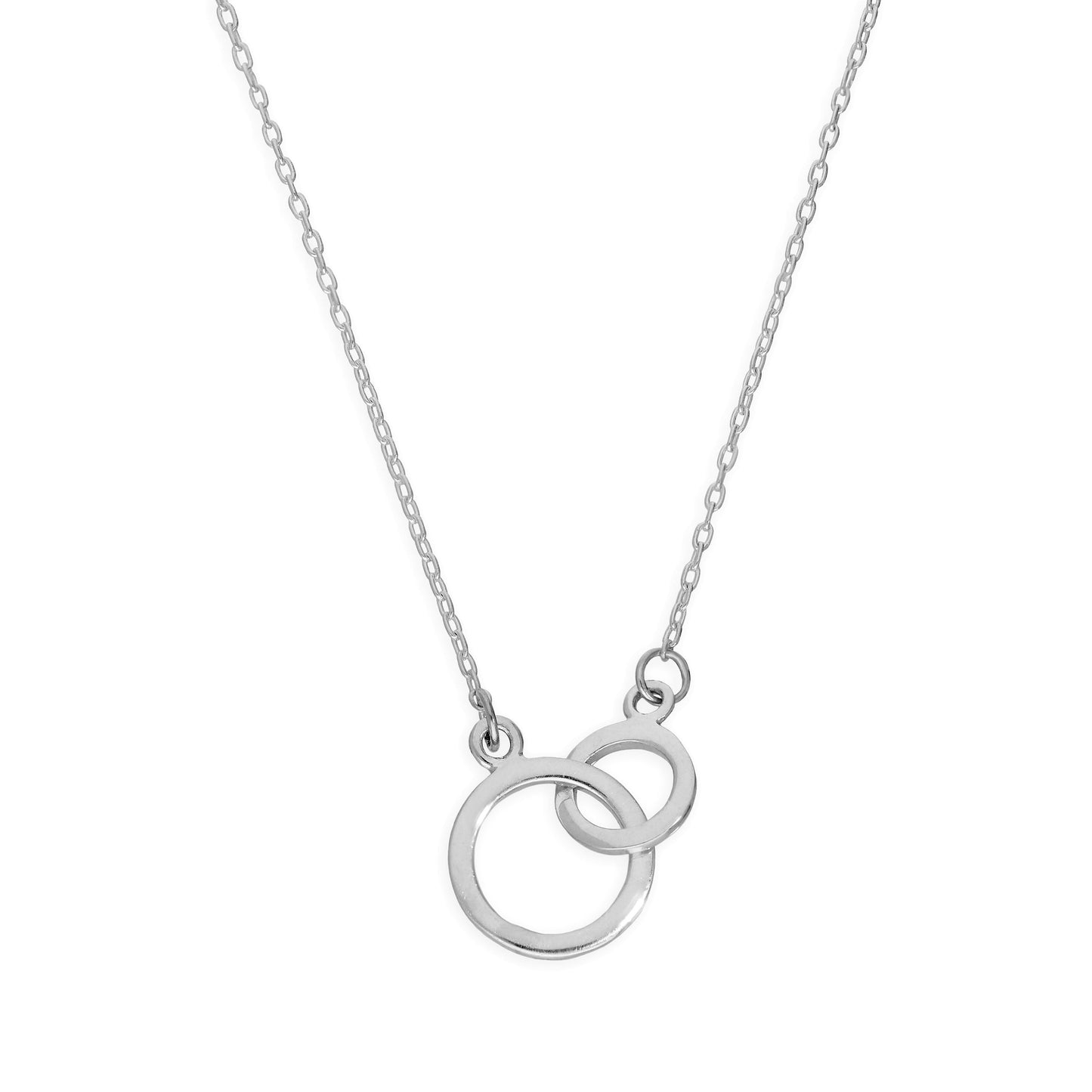 Sterling Silver Karma Circles Pendant on 18 Inch Chain