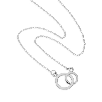 Sterling Silver Karma Circles Pendant on 18 Inch Chain