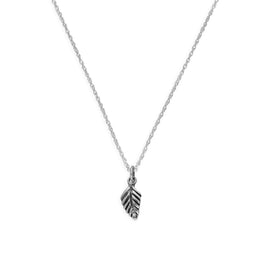 Sterlingsilber Kleines Blatt Anhänger Halskette 35,5 - 56 cm