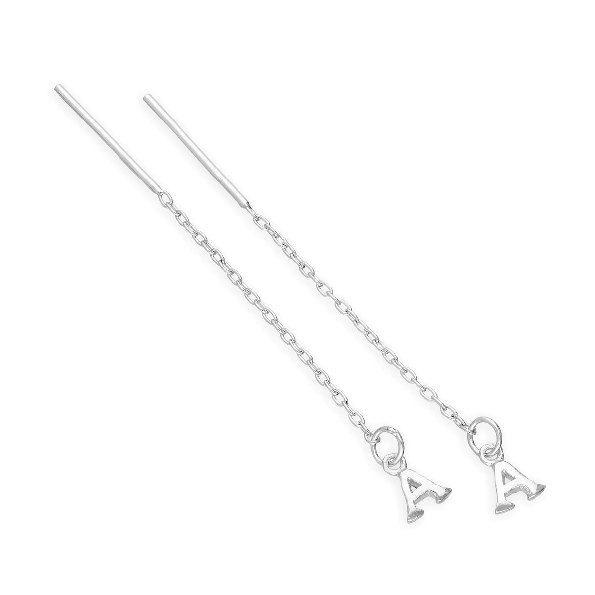 Sterlingsilber-Alphabet-Durchsteck-Ohrringe A – Z