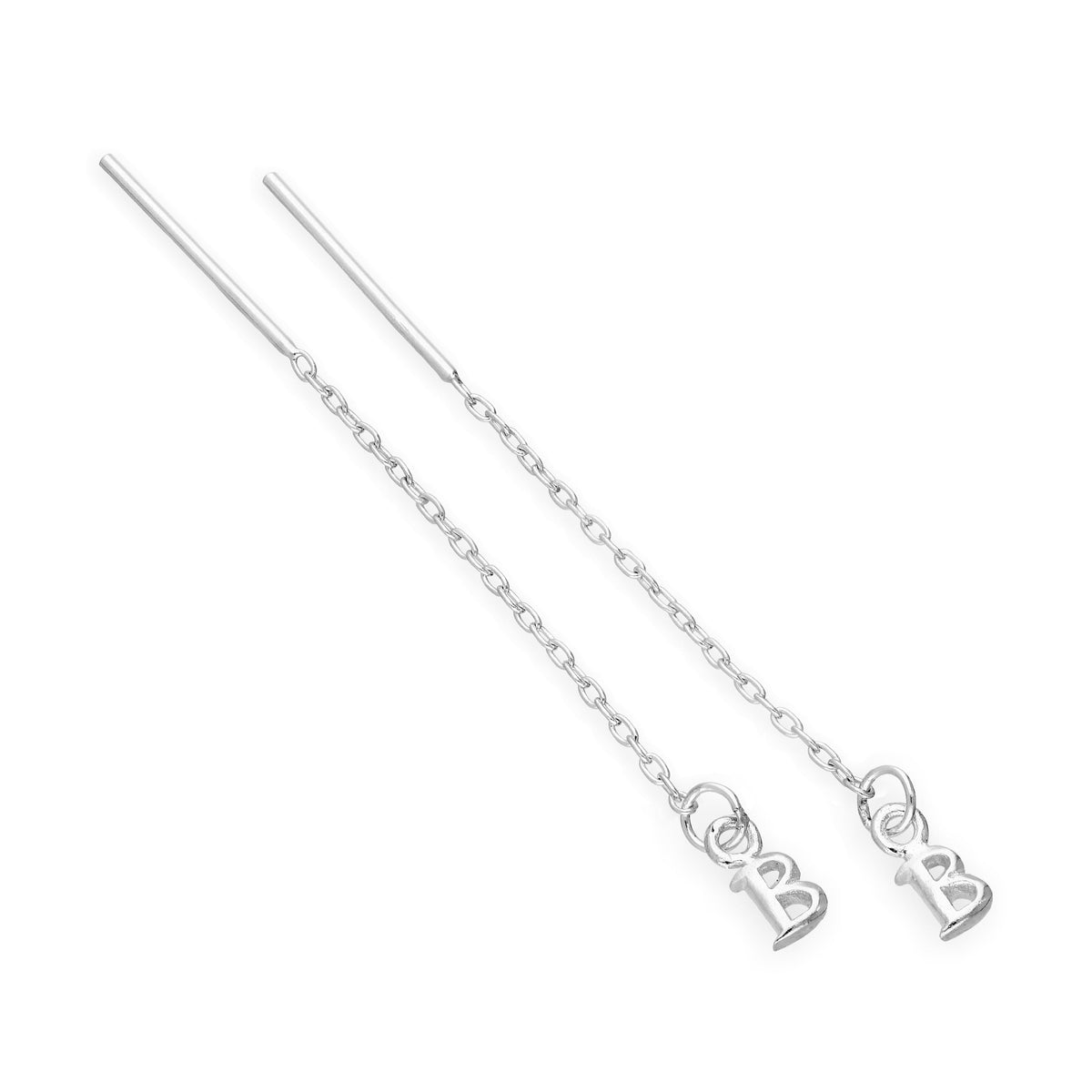 Sterlingsilber-Alphabet-Durchsteck-Ohrringe A – Z