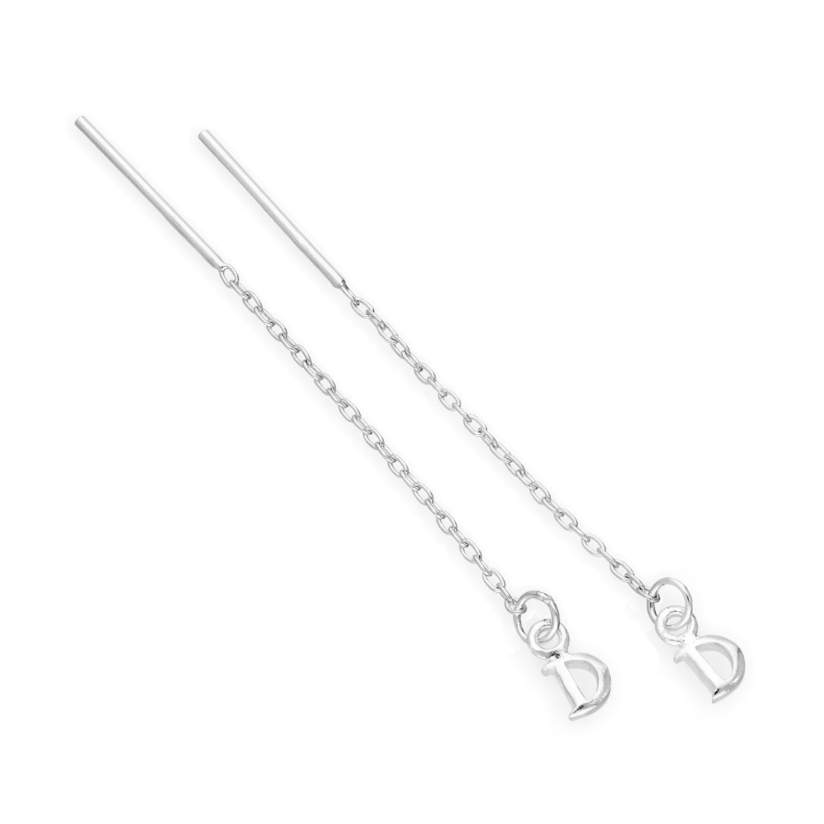 Sterlingsilber-Alphabet-Durchsteck-Ohrringe A – Z