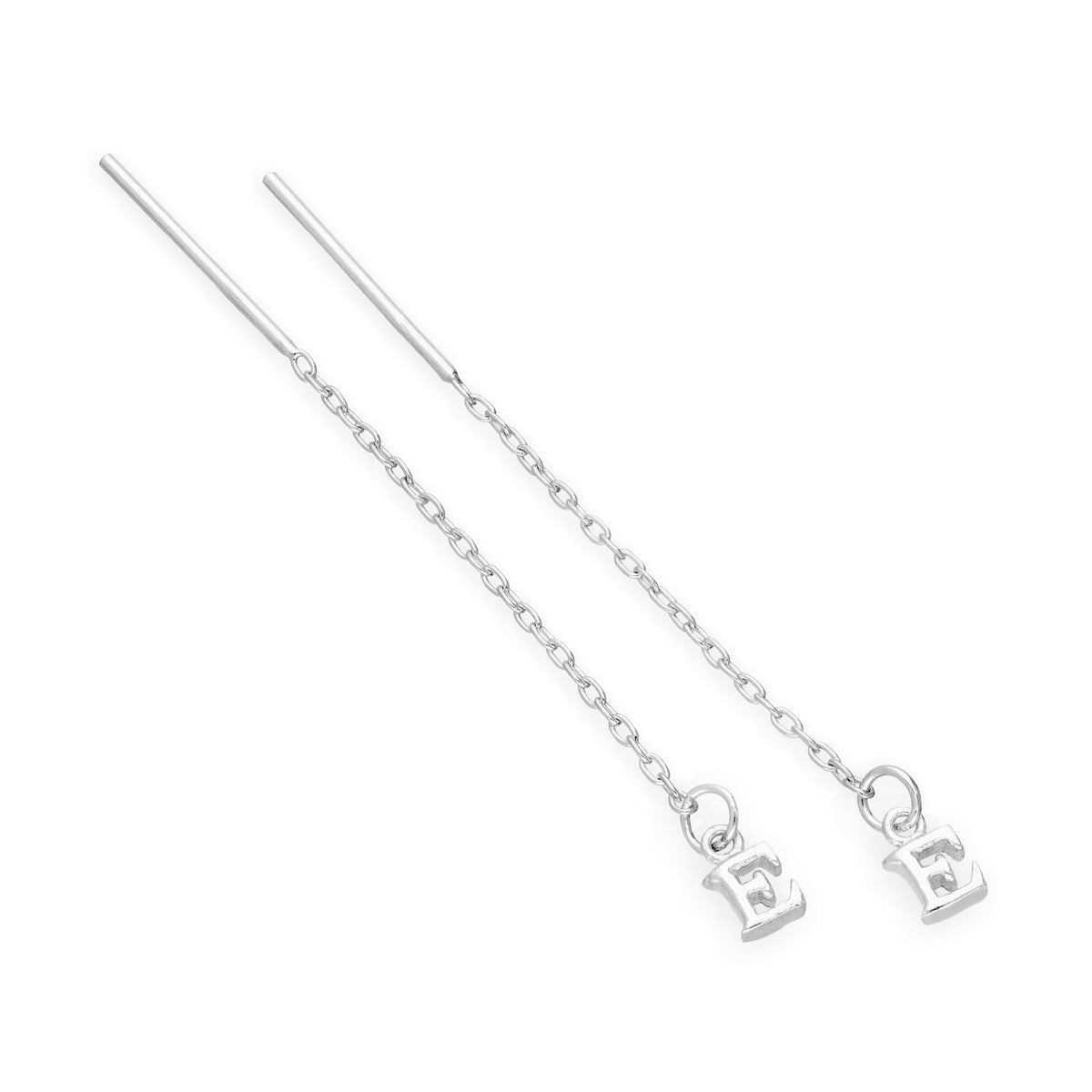 Sterlingsilber-Alphabet-Durchsteck-Ohrringe A – Z