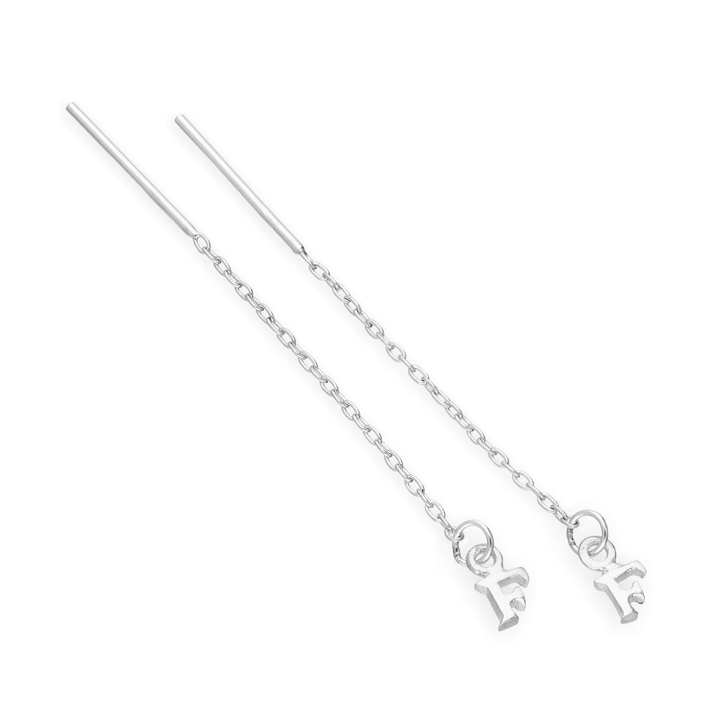 Sterling-Silber-Alphabet-Durchsteck-Ohrringe A – Z