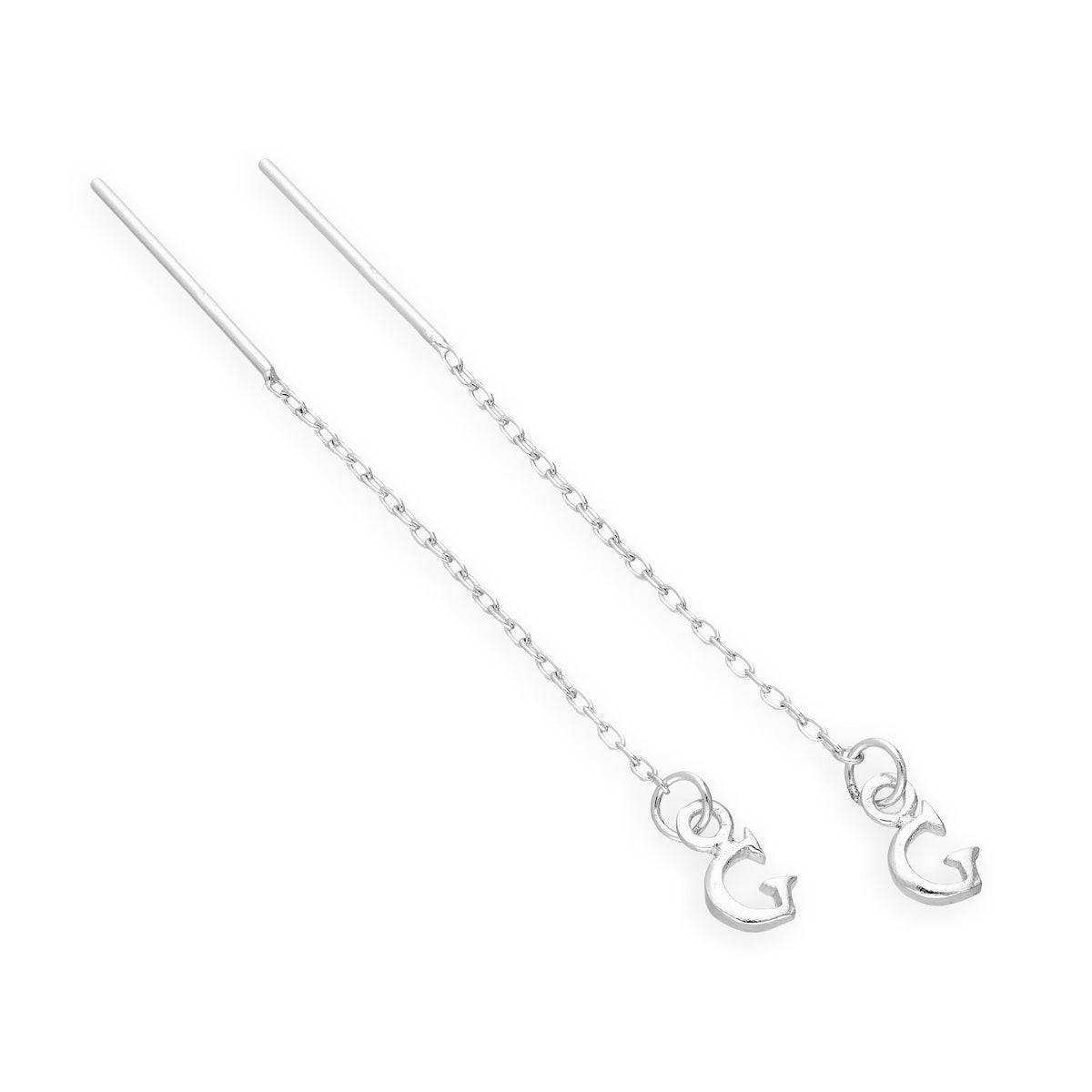 Sterlingsilber-Alphabet-Durchsteck-Ohrringe A – Z