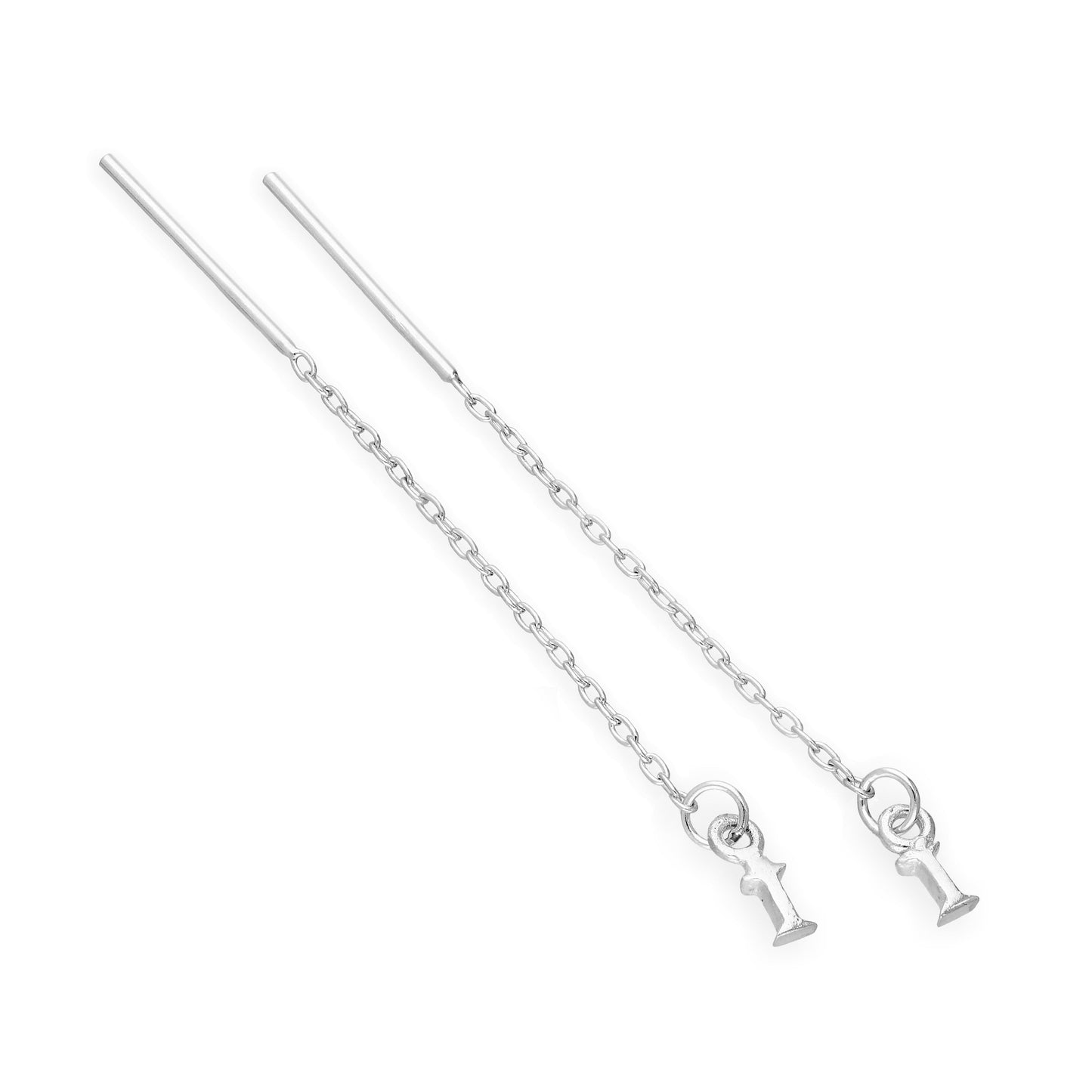 Sterling-Silber-Alphabet-Durchsteck-Ohrringe A – Z