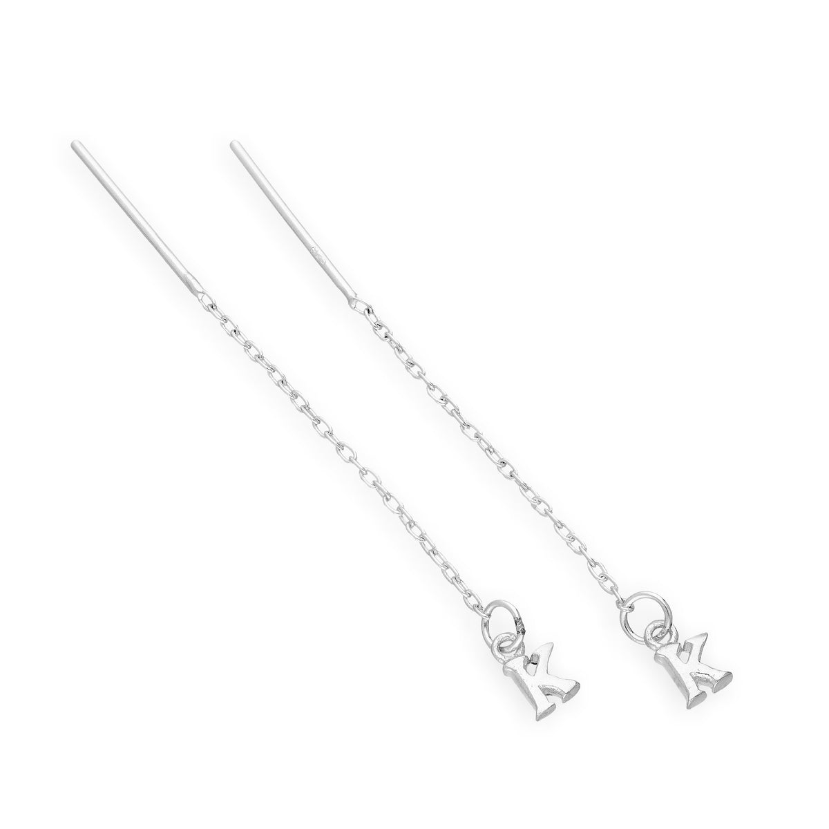 Sterlingsilber-Alphabet-Durchsteck-Ohrringe A – Z