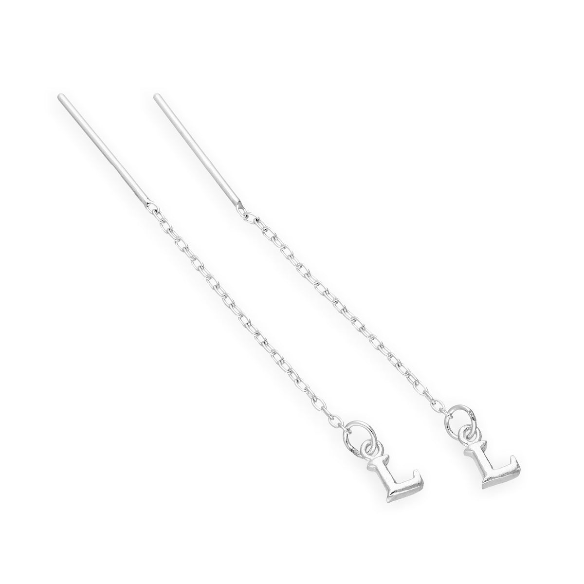 Sterlingsilber-Alphabet-Durchsteck-Ohrringe A – Z