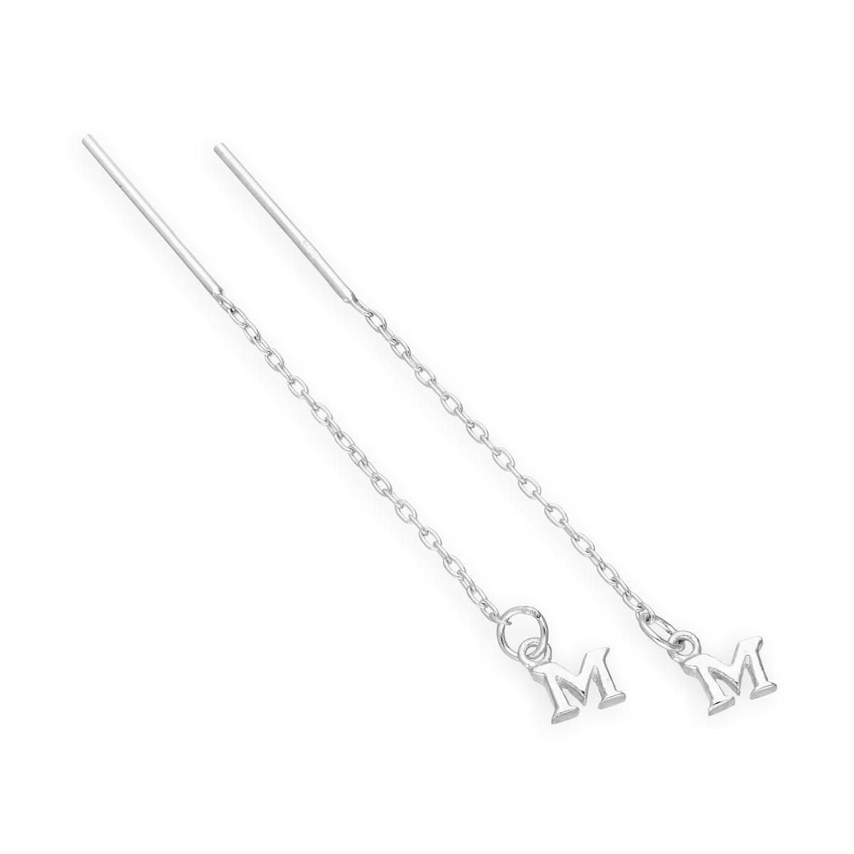 Sterlingsilber-Alphabet-Durchsteck-Ohrringe A – Z