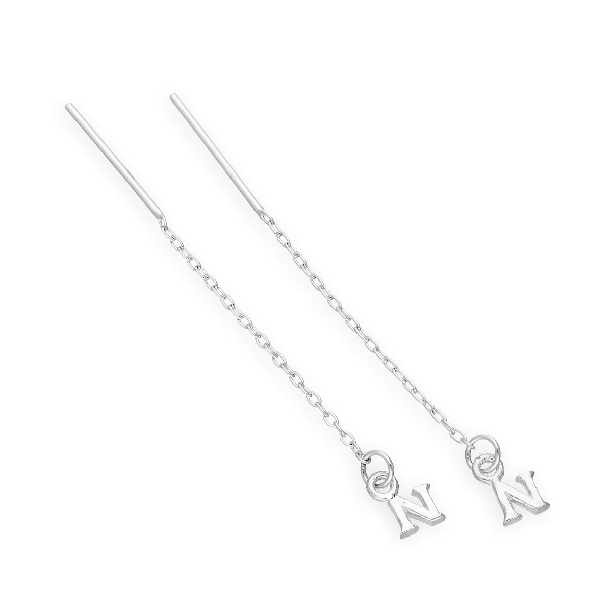Sterlingsilber-Alphabet-Durchsteck-Ohrringe A – Z